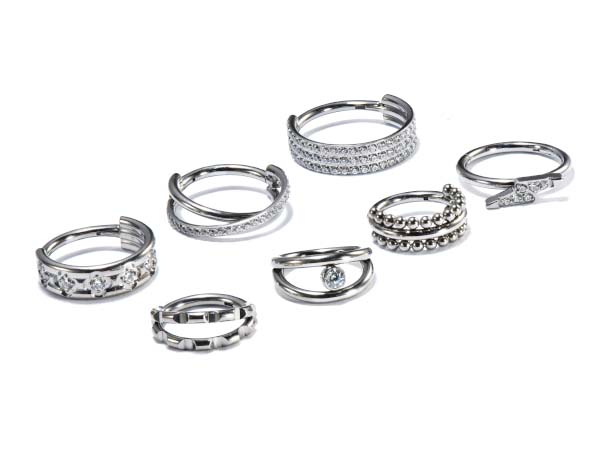 Titanium industrial barbells and curved barbells for body piercing
