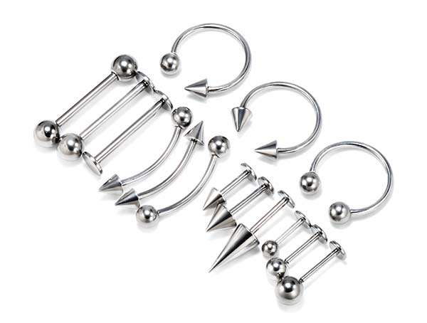 Dermal anchors and surface piercings in titanium