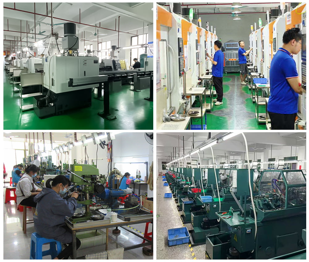 Aojiesi precision manufacturing facility with CNC machines and quality control stations
